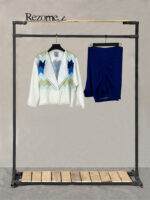 کت کراپ و شلوار آسمان