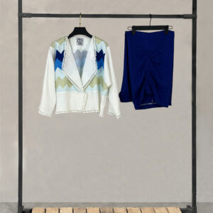 کت کراپ و شلوار آسمان