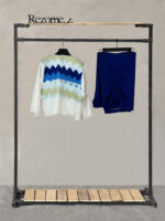 کت کراپ و شلوار آسمان