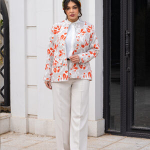 کت آفتابگردان طوسی نارنجی